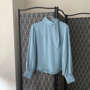 Aritzia Wilfred Trapeze Tie Neck blouse